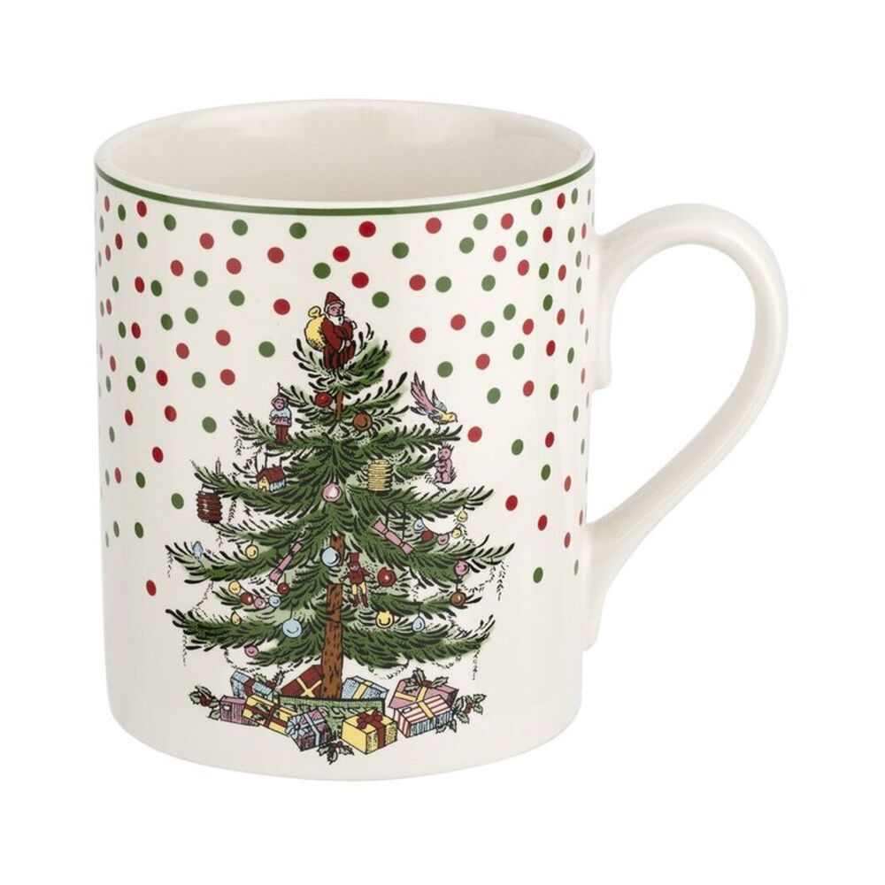 Spode Set Of 4 Christmas Tree Mugs